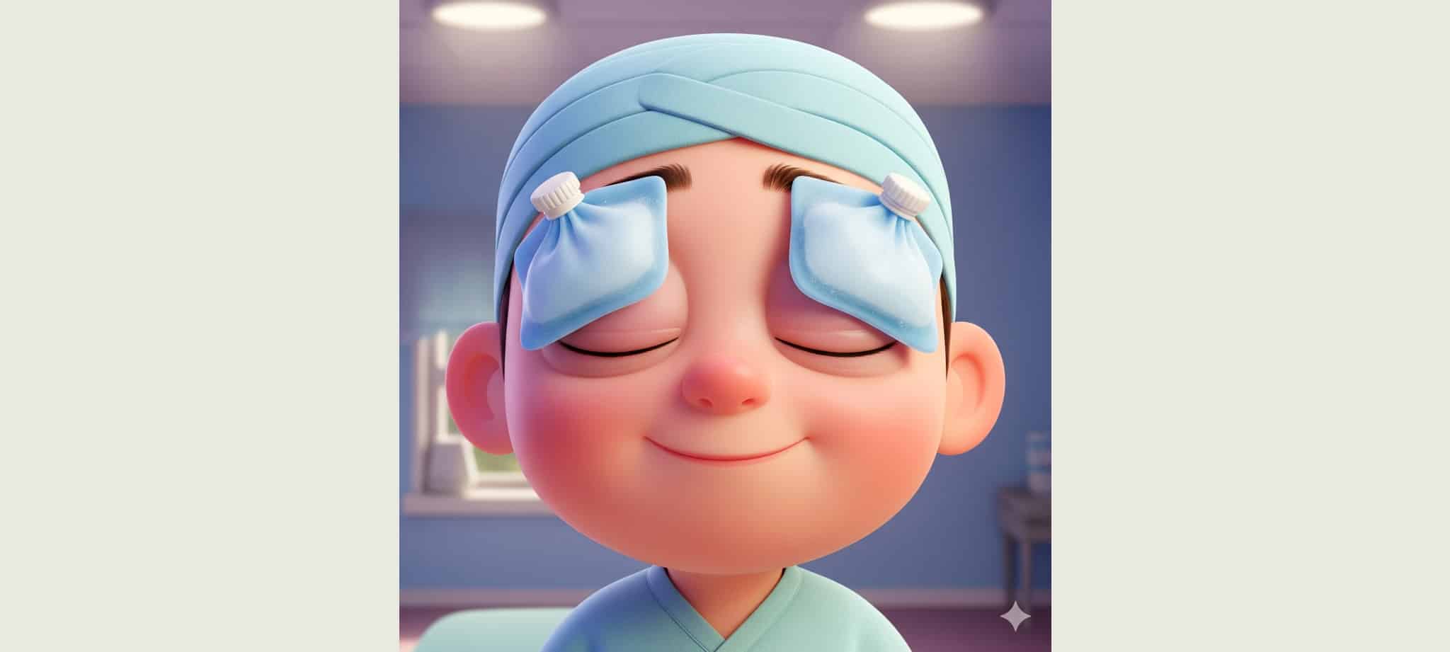 雙眼皮術後照顧，冰敷可以減緩術後腫脹
