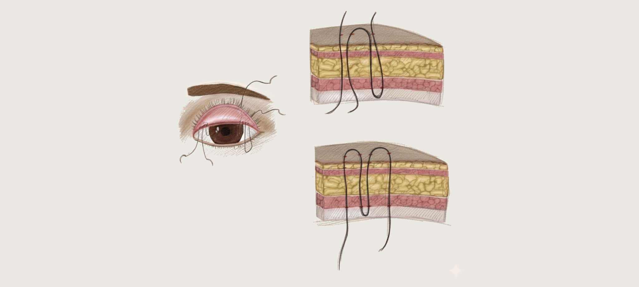 縫雙眼皮用線固定眼皮摺痕