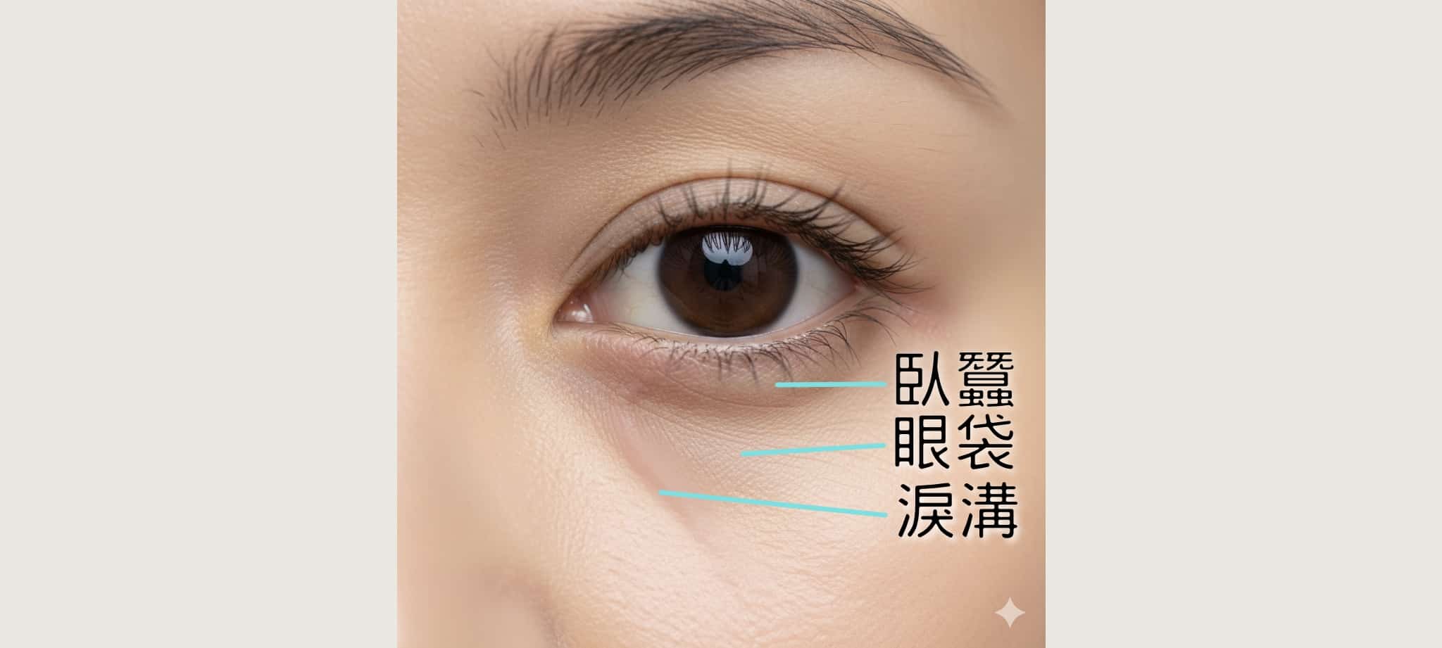 臥蠶 眼袋 淚溝 位置圖