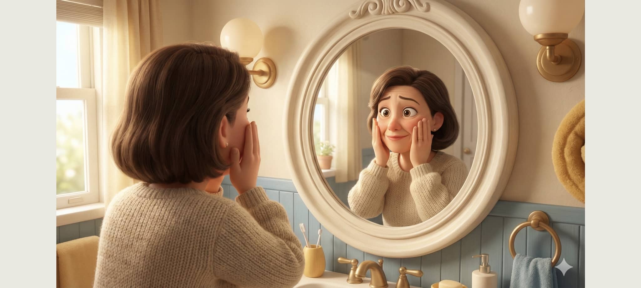 對著鏡子做拉提得到的改善 通常需要拉皮手術才能達到