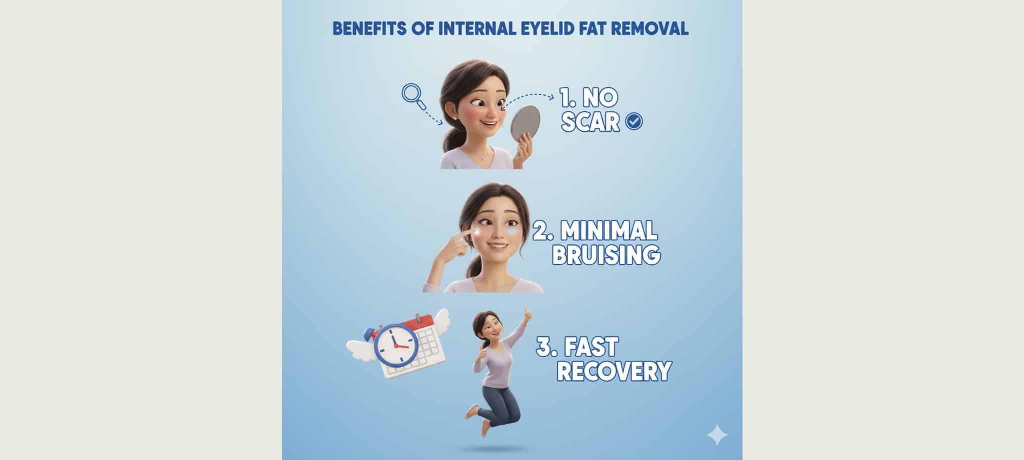 眼袋內開手術 沒疤痕 瘀青少 恢復快