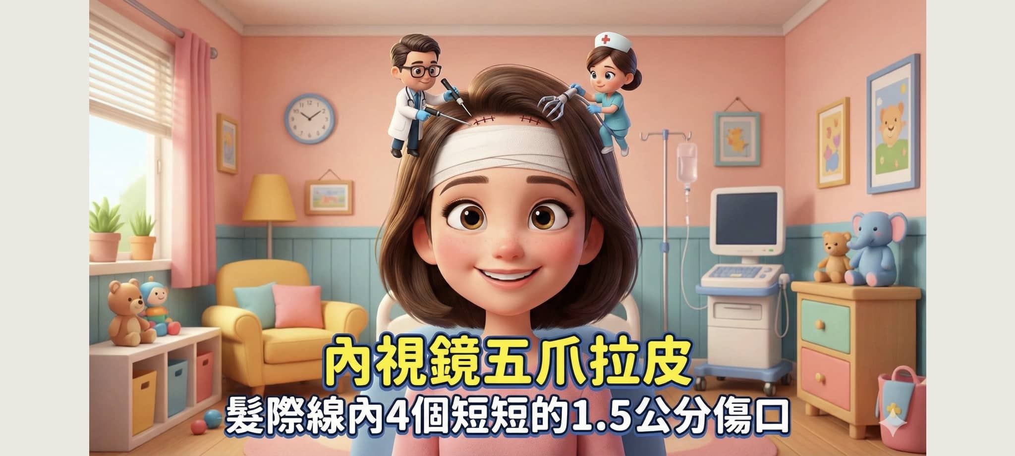 五爪拉皮能維持多久?內視鏡前額拉皮手術改善前額皺紋與拉提效果分析 3 只需要四個短短的傷口 就可以做到持久又有效的內視鏡五爪拉皮