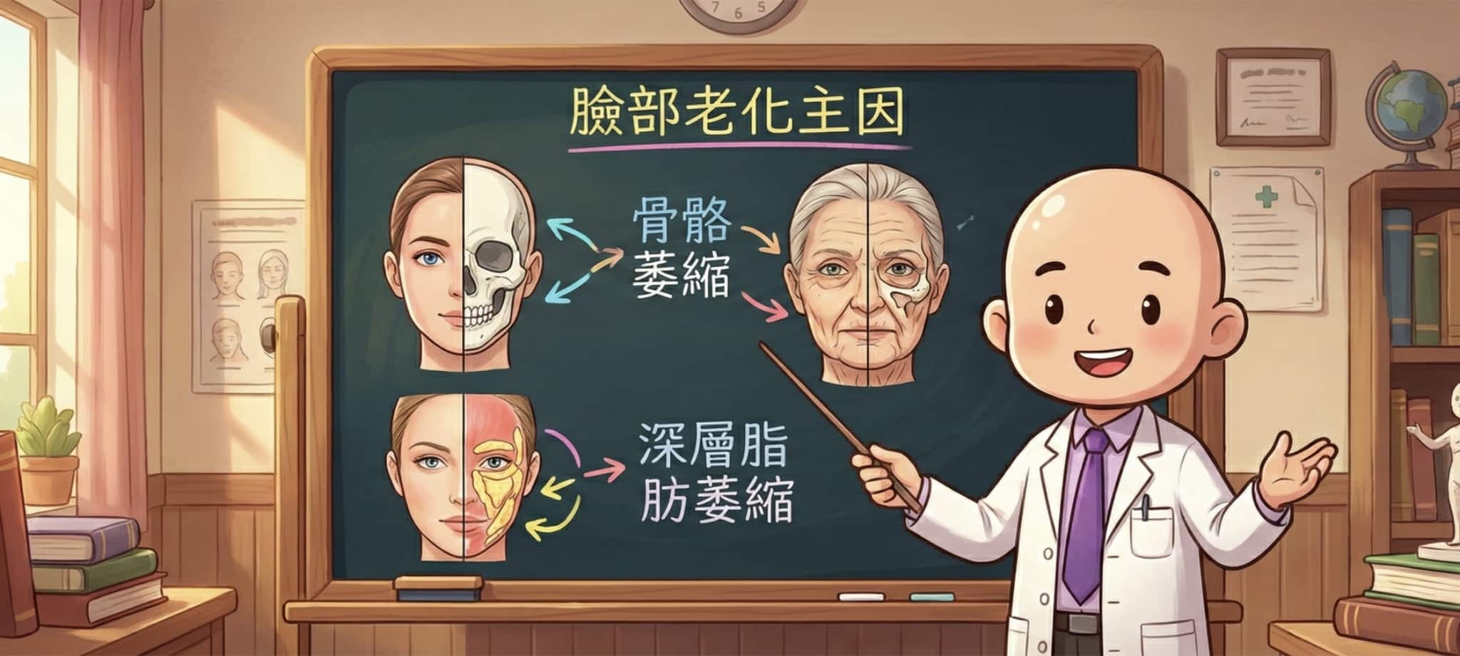 臉部老化全攻略:告別法令紋與膠原蛋白流失,重拾緊緻線條的關鍵 2 臉部老化的成因之一就是骨骼及深層脂肪的萎縮