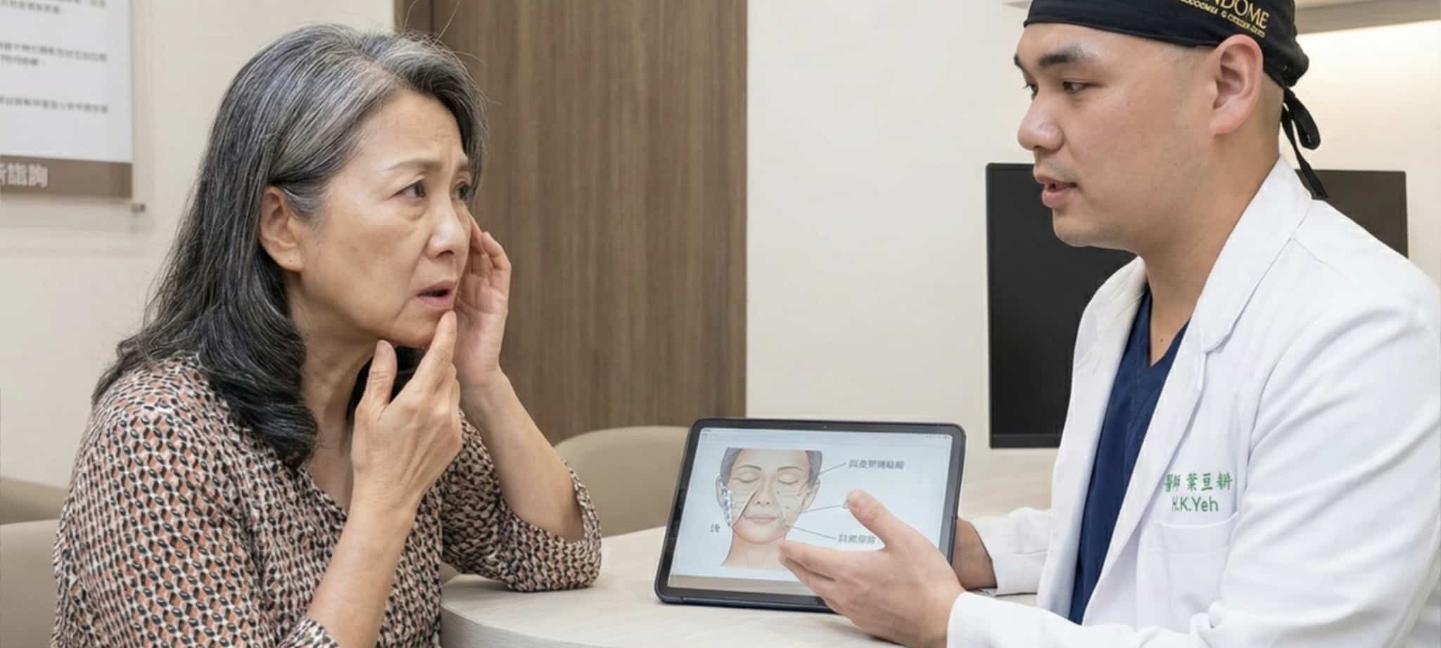 諮詢中下臉拉皮的客人 很多都會擔心手術後的疼痛感