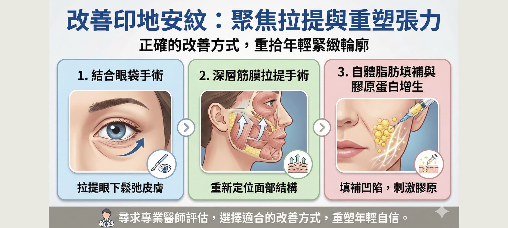 貓咪紋(印地安紋)完全指南:從韌帶結構看透成因與有效的改善方式 3 正確改善印地安紋的方式是深層拉提和切除鬆弛組織