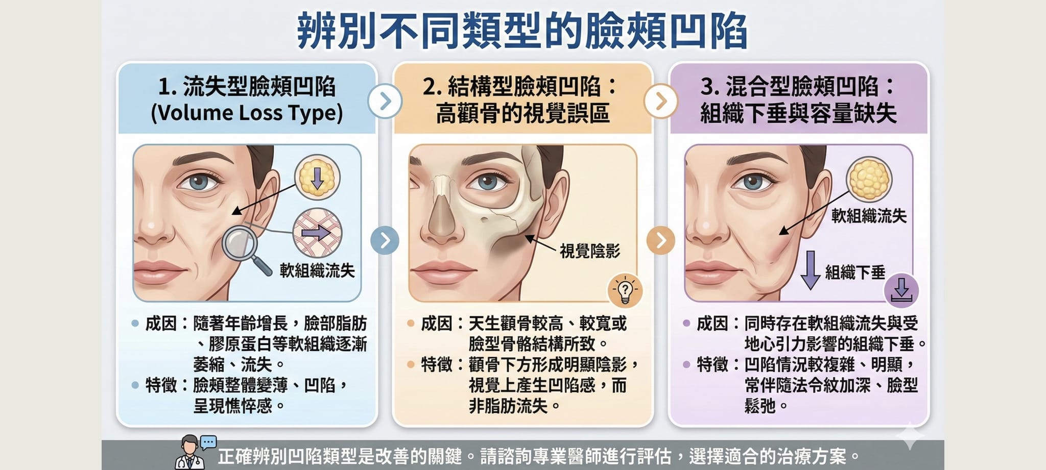 臉頰凹陷不完全是脂肪萎縮，有可能是顴骨過高